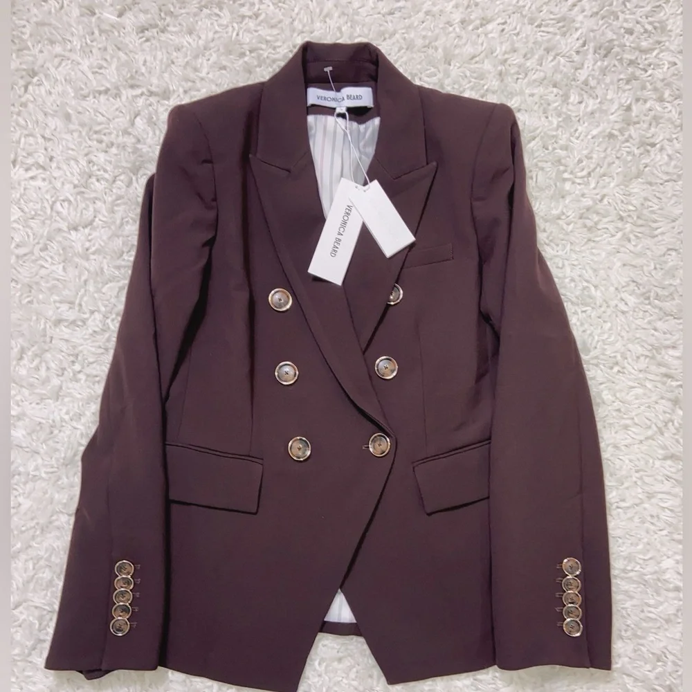 NWT $798 Veronica Beard Miller Double-Breasted Dickey Jacket